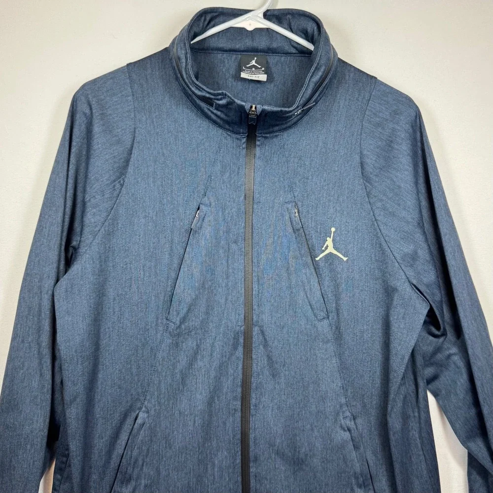 Jordan Dri-FIT Full Zip Jacket Mens‎ Blue Athletic Training 724494-473 Sz Large